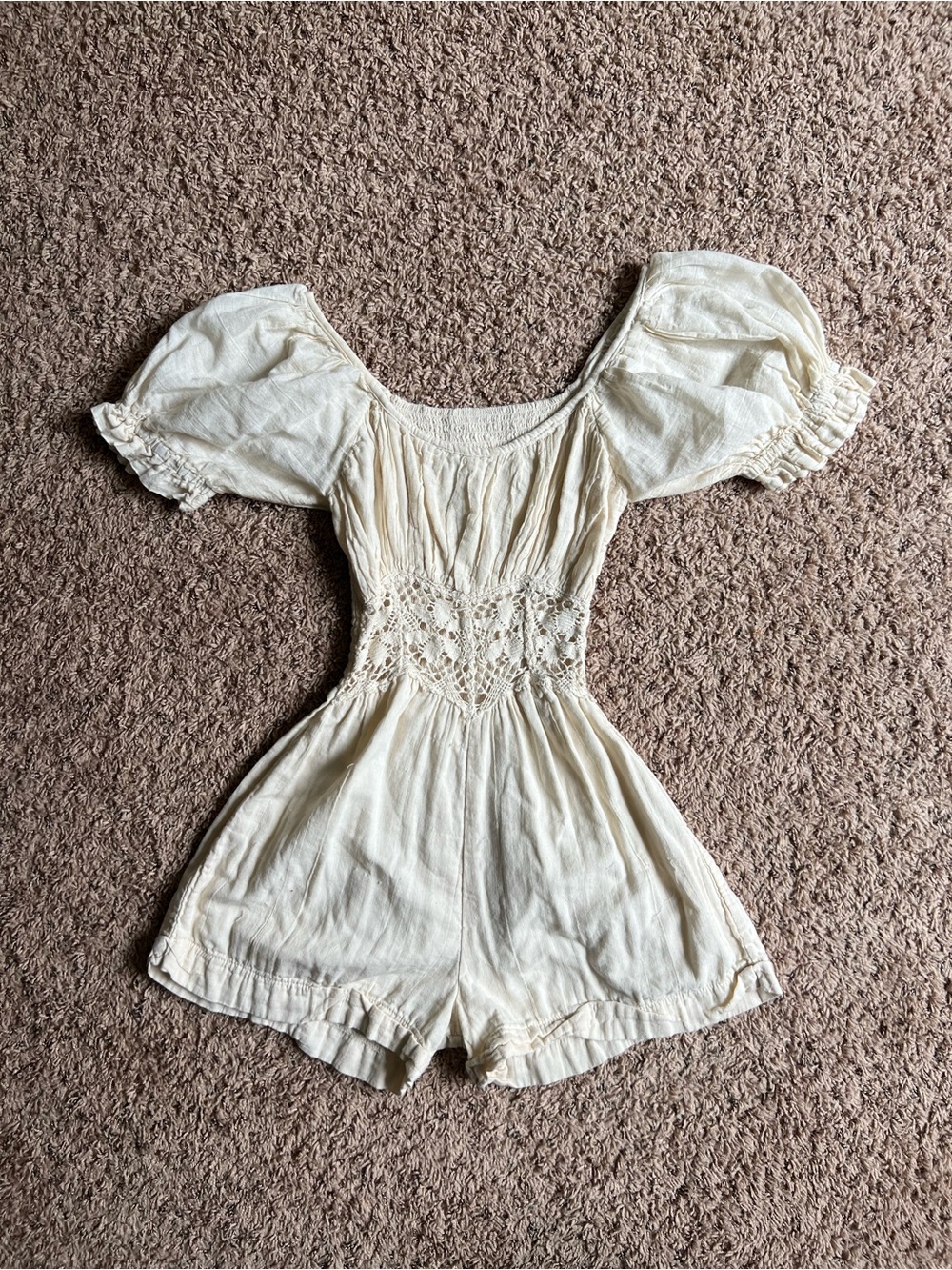Jens Pirate Booty x Free People Pyrennes Romper Cream Boho Size XS